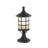 Outdoor Modern Black Round Cage Solar Post Cap Light Waterproof LED Garden Pillar Lamp with Remote Control
