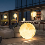 Waterproof Moon Texture Resin Outdoor Pendant Light Landscape Globe Chandelier