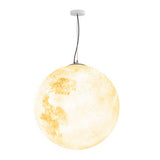 Waterproof Moon Texture Resin Outdoor Pendant Light Landscape Globe Chandelier