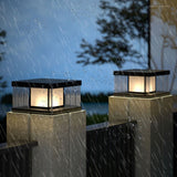 Outdoor Solar Fence Post Lights Waterproof IP65 LED Modern Black Garden Deck Lighting