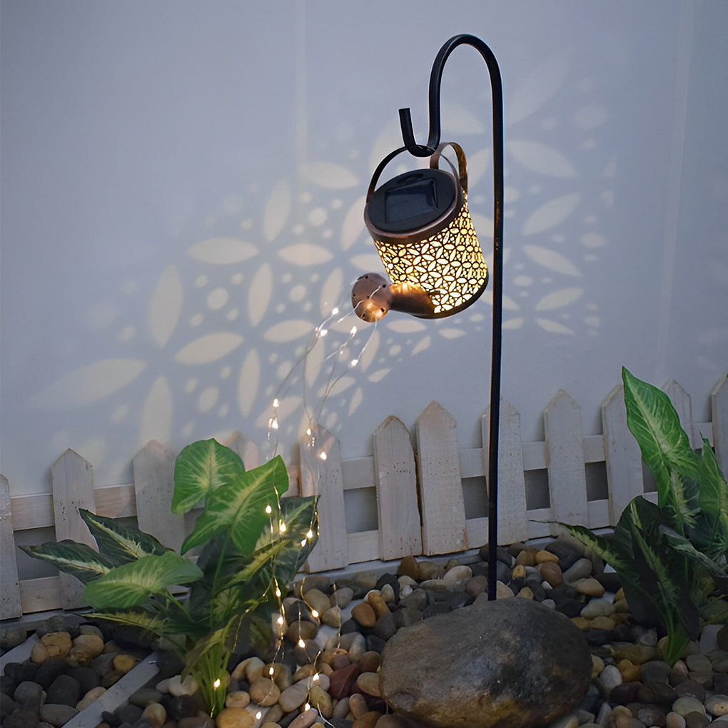 Outdoor Solar Kettle Shower Garden Lights Waterproof LED Watering Can Landscape Path Lighting