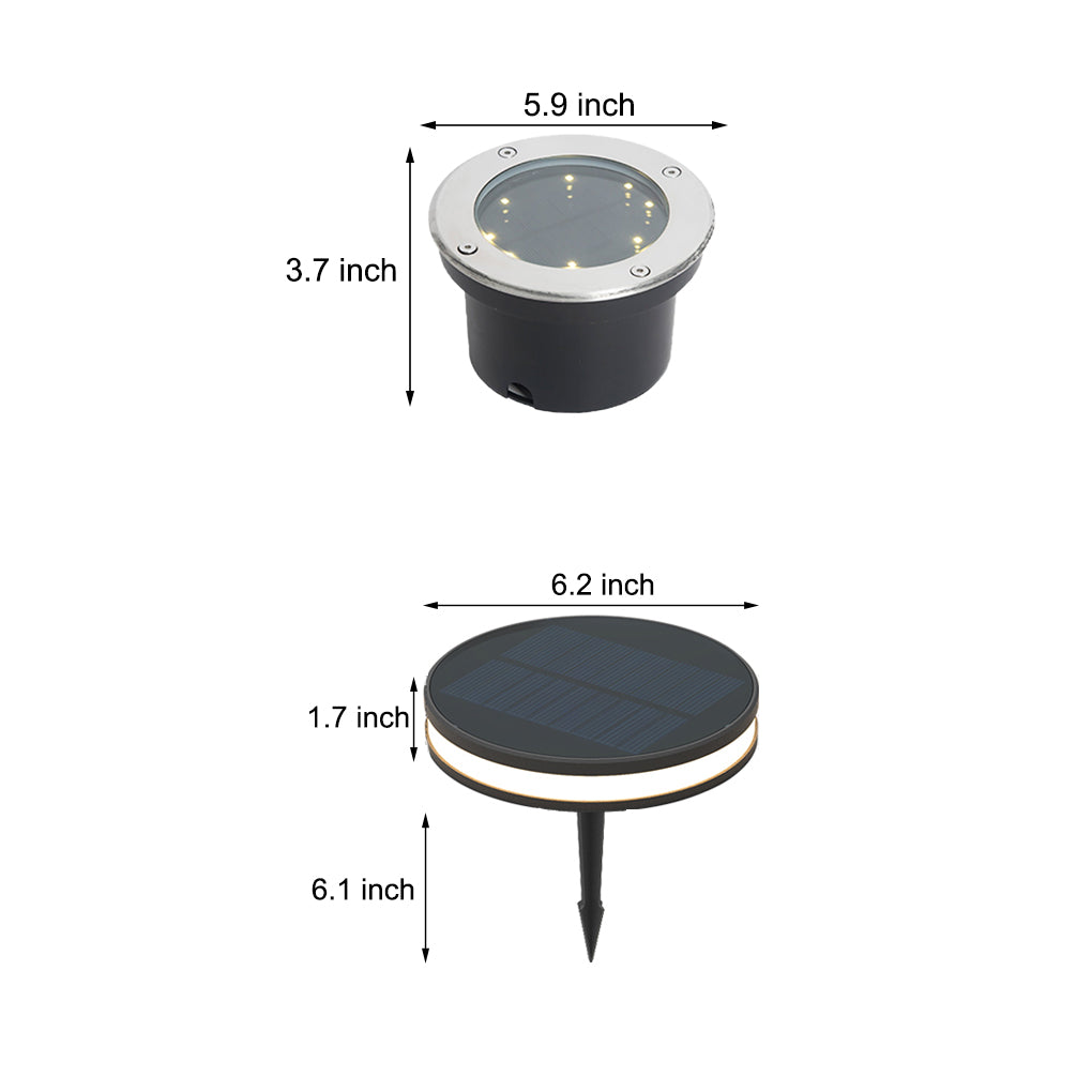 Outdoor Solar LED Waterproof Ground Lights for Landscape Pathway and Garden Lawn Illumination