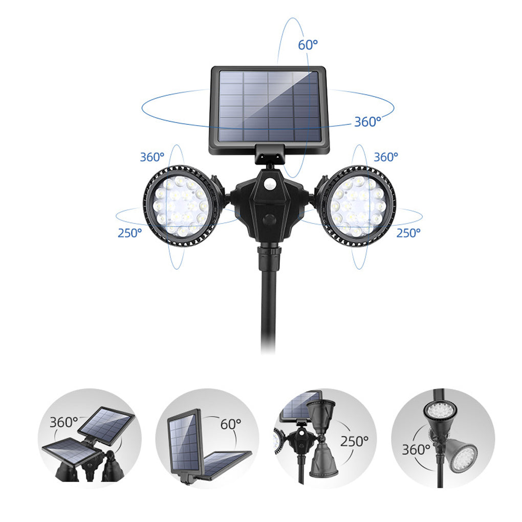Outdoor Solar Motion Sensor Garden Lights Waterproof LED Pathway Landscape Stake Lamp