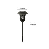 Outdoor Solar Powered Flickering Flame Lawn Lights Waterproof Hollow Metal Path Lighting for Gardens