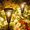 Outdoor Solar Powered Pathway Lights Black LED Waterproof Garden Landscape Lighting for Walkways
