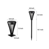 Outdoor Solar Powered Pathway Lights Black LED Waterproof Garden Landscape Lighting for Walkways