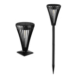 Outdoor Solar Powered Pathway Lights Black LED Waterproof Garden Landscape Lighting for Walkways