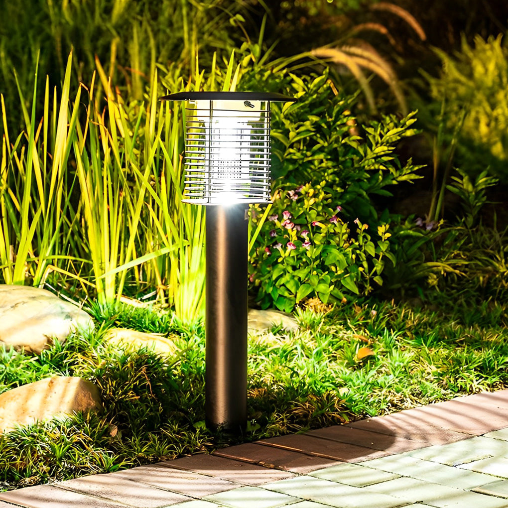 Outdoor Stainless Steel Solar Powered Bug Zapper and Waterproof Mosquito Killer LED Garden Light