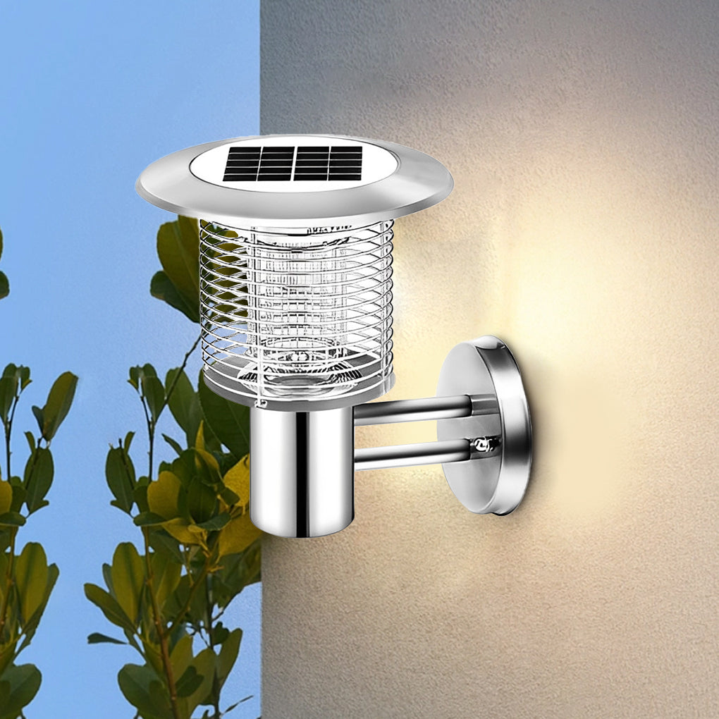 Outdoor Stainless Steel Solar Powered Bug Zapper and Waterproof Mosquito Killer LED Garden Light