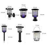 Outdoor Stainless Steel Solar Powered Bug Zapper and Waterproof Mosquito Killer LED Garden Light