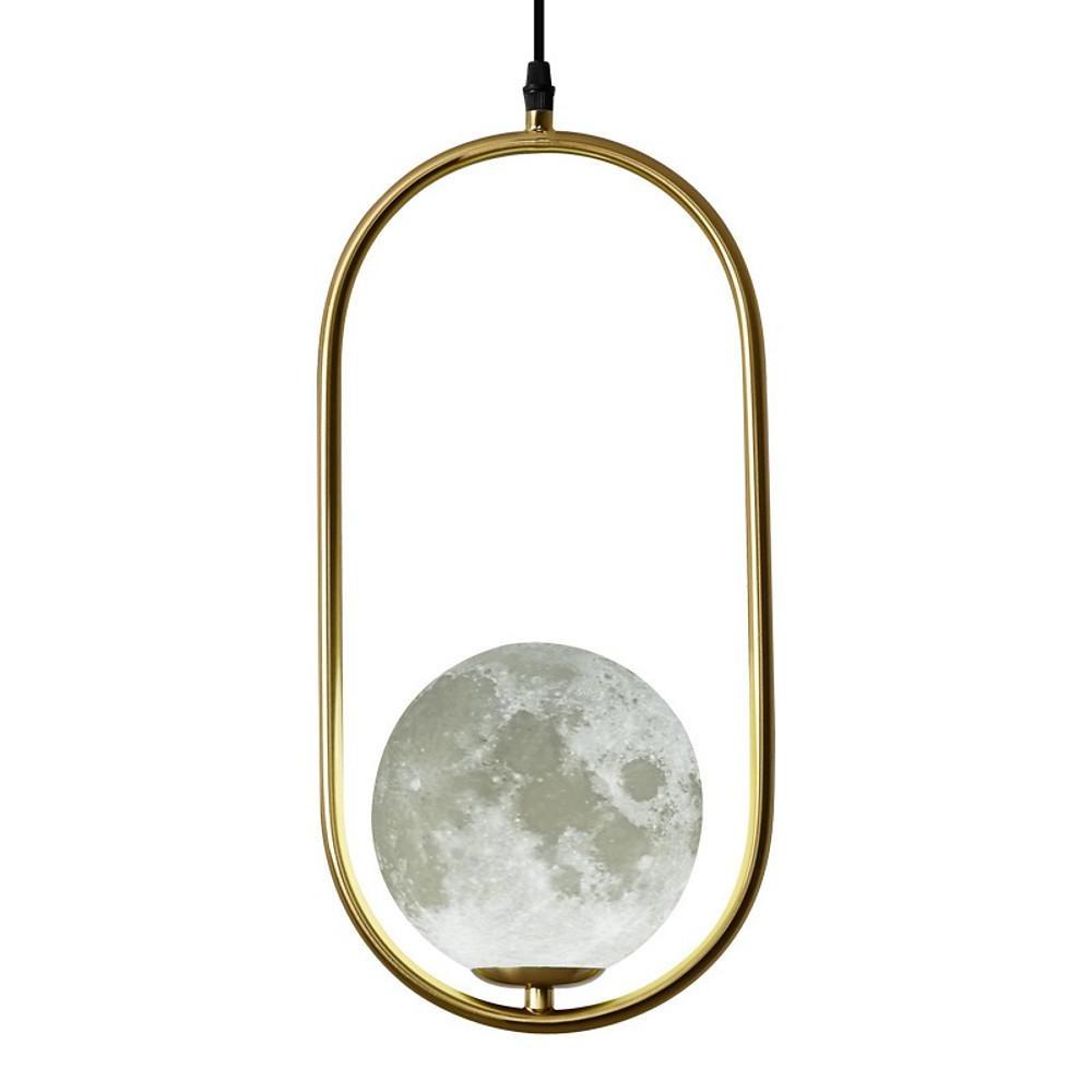 Oval Hanging Lantern LED Pendant Light with Adjustable Height and Acrylic Shade for Bedroom