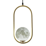 Oval Hanging Lantern LED Pendant Light with Adjustable Height and Acrylic Shade for Bedroom
