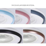 Modern 20 Inch Low Profile Bladeless Ceiling Fan with Dimmable LED Light and Remote Control