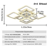 Modern Geometric LED Flush Mount Ceiling Lamp 5 Square Acrylic Light Fixture for Living Room