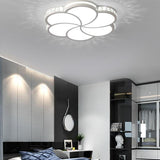 Modern Flower Shaped LED Flush Mount Ceiling Light Dimmable Geometric Metal Fixture