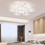 Modern Geometric Flower Shape LED Flush Mount Ceiling Light in White Finish