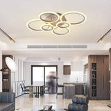 Modern Geometric Circles LED Cluster Ceiling Light Flush Mount Fixture for Bedroom and Living Room
