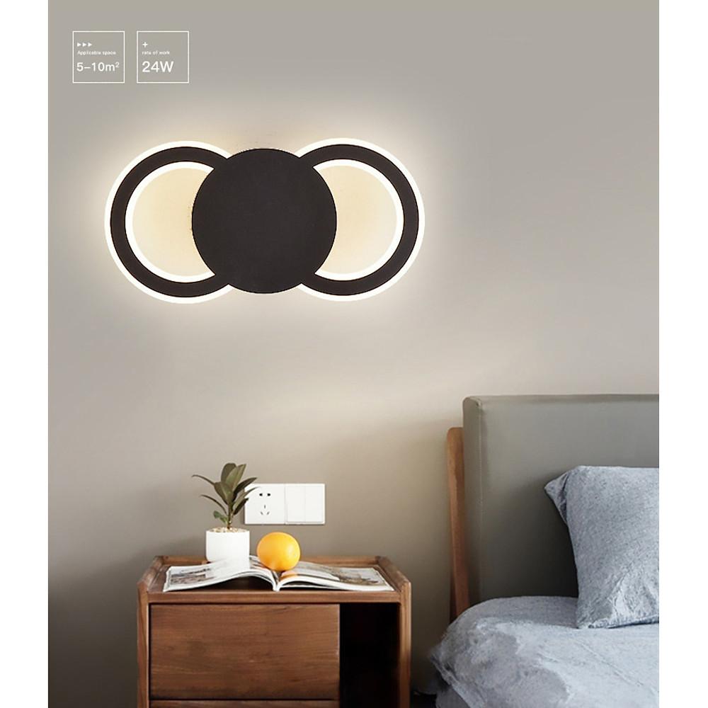 Modern Dual Ring LED Ceiling Light Minimalist Geometric Flush Mount Fixture for Home Lighting