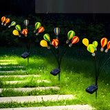 Pack of 2 Solar Powered Hot Air Balloon Swaying Garden Lights Waterproof Outdoor LED Landscape Stake