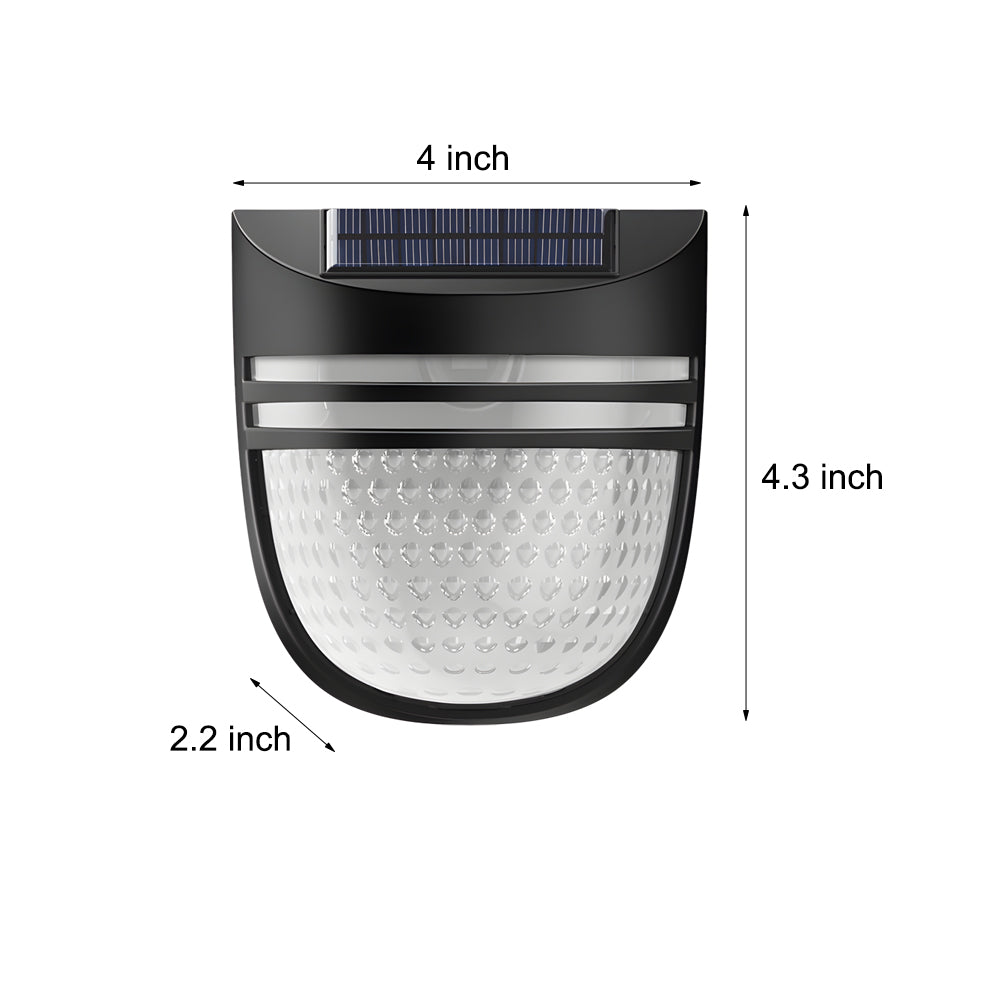 Pack of 4 Modern Outdoor Solar Powered Black LED Fence Wall Lights