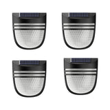 Pack of 4 Modern Outdoor Solar Powered Black LED Fence Wall Lights