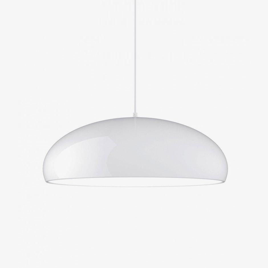 Pangen Modern Glossy Aluminum Dome Pendant Light 60cm Polycarbonate Diffuser Ceiling Fixture