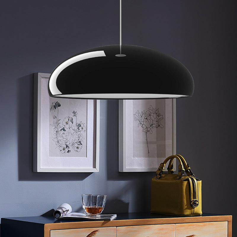 Pangen Modern Glossy Aluminum Dome Pendant Light 60cm Polycarbonate Diffuser Ceiling Fixture