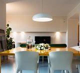 Pangen Modern Glossy Aluminum Dome Pendant Light 60cm Polycarbonate Diffuser Ceiling Fixture