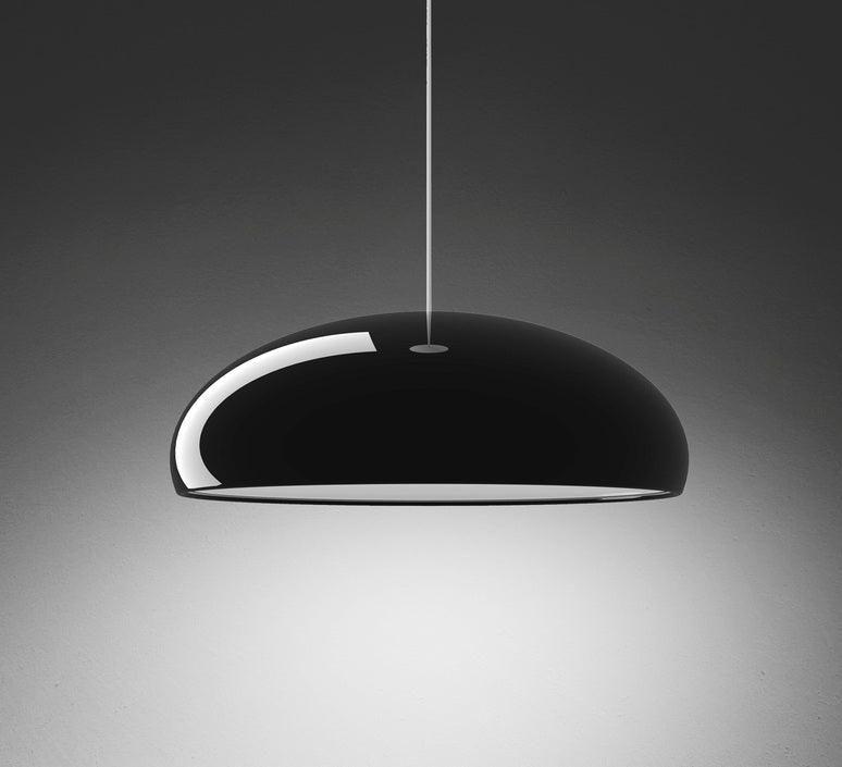 Pangen Modern Glossy Aluminum Dome Pendant Light 60cm Polycarbonate Diffuser Ceiling Fixture