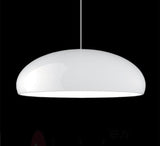 Pangen Modern Glossy Aluminum Dome Pendant Light 60cm Polycarbonate Diffuser Ceiling Fixture