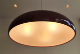 Pangen Modern Glossy Aluminum Dome Pendant Light 60cm Polycarbonate Diffuser Ceiling Fixture