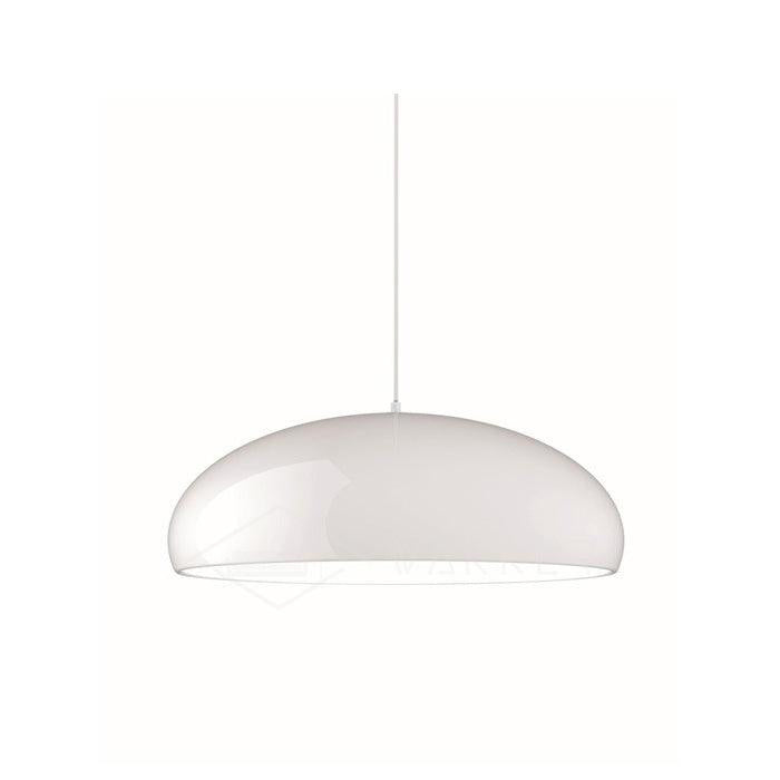 Pangen Modern Glossy Aluminum Dome Pendant Light 60cm Polycarbonate Diffuser Ceiling Fixture