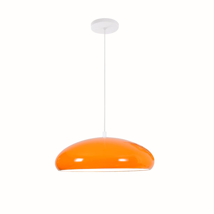 Pangen Modern Glossy Aluminum Dome Pendant Light 60cm Polycarbonate Diffuser Ceiling Fixture