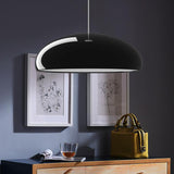 Pangen Modern Glossy Aluminum Dome Pendant Light 60cm Polycarbonate Diffuser Ceiling Fixture