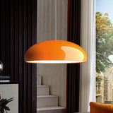 Pangen Modern Glossy Aluminum Dome Pendant Light 60cm Polycarbonate Diffuser Ceiling Fixture
