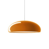 Pangen Modern Glossy Aluminum Dome Pendant Light 60cm Polycarbonate Diffuser Ceiling Fixture