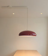 Pangen Modern Glossy Aluminum Dome Pendant Light 60cm Polycarbonate Diffuser Ceiling Fixture