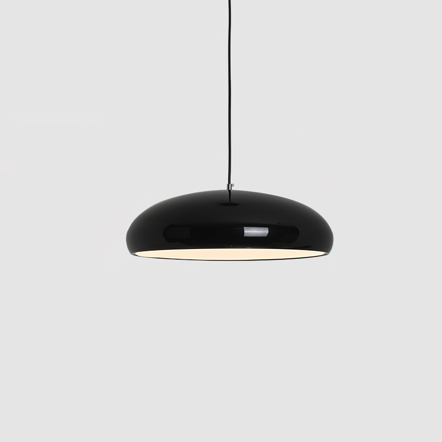 Pangen Modern Glossy Aluminum Dome Pendant Light 60cm Polycarbonate Diffuser Ceiling Fixture