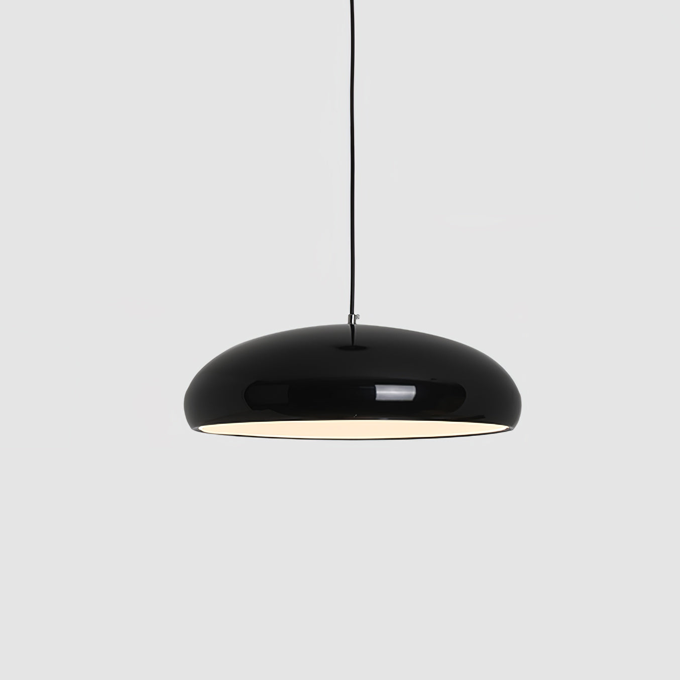 Pangen Modern Glossy Aluminum Dome Pendant Light 60cm Polycarbonate Diffuser Ceiling Fixture