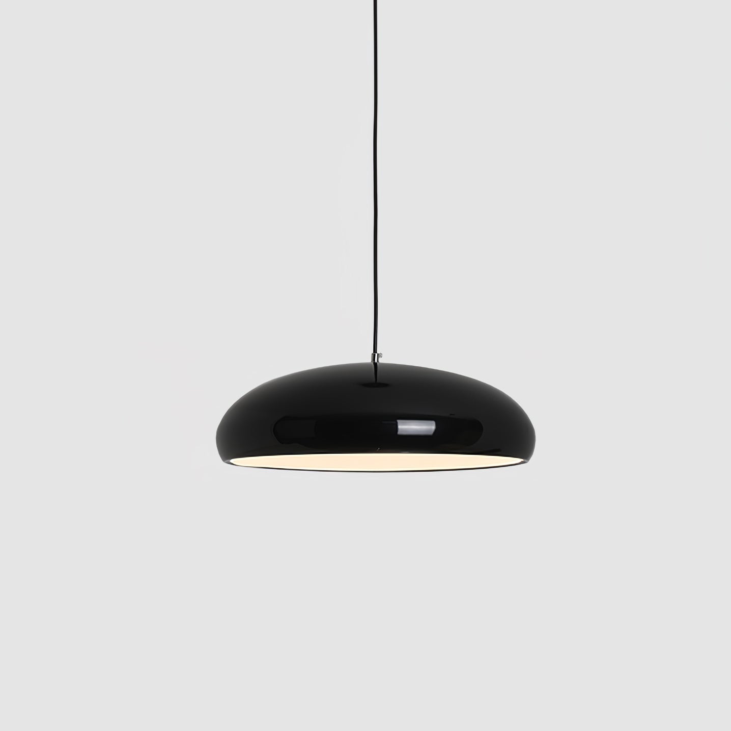 Pangen Modern Glossy Aluminum Dome Pendant Light 60cm Polycarbonate Diffuser Ceiling Fixture