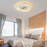 Modern Hexagonal Abstract LED Flush Mount Ceiling Light Geometric Acrylic Fixture for Bedroom