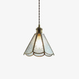 Patterned Frosted Glass Pendant Light with Solid Brass Body for Modern Interior Spaces