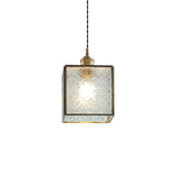 Patterned Frosted Glass Pendant Light with Solid Brass Body for Modern Interior Spaces