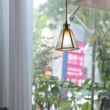 Patterned Frosted Glass Pendant Light with Solid Brass Body for Modern Interior Spaces