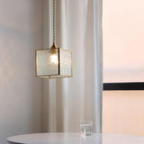 Patterned Frosted Glass Pendant Light with Solid Brass Body for Modern Interior Spaces