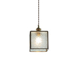 Patterned Frosted Glass Pendant Light with Solid Brass Body for Modern Interior Spaces
