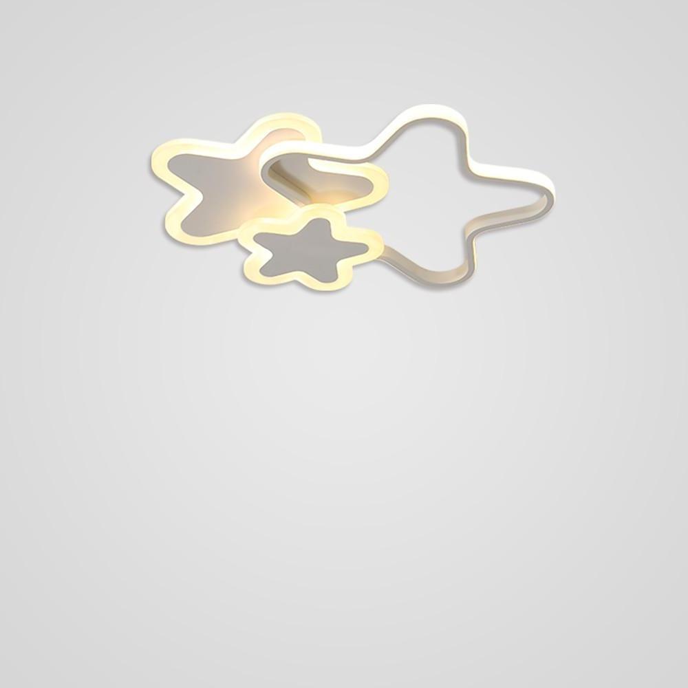 Modern Triple Star LED Flush Mount Ceiling Light for Childrens Bedroom and Nursery Decor