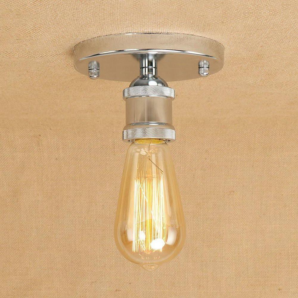 5 Inch Retro Mini Flush Mount Ceiling Light Rustic Industrial Metal LED Fixture for Hallway