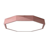 Contemporary Geometric LED Flush Mount Ceiling Light with Remote Control 16 Inch