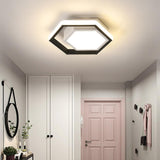 Modern Hexagonal LED Ceiling Light Minimalist Geometric Flush Mount Fixture for Kitchen and Bedroom
